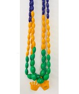 Mardi Gras Beads Vintage Krewe Of Rex Crown New Orleans 1978 Lot Of 3 Rare - £22.43 GBP