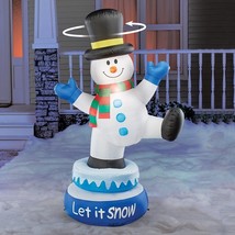 5FT Animated Air Blown Inflatable Christmas Rotating Snowman LED Outdoor Decor - £53.50 GBP