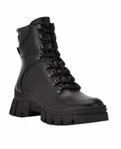 GUESS Women&#39;s Hearly Black  Lug Sole Hiker Boot 9 1/2 M No Box B4HP - £32.01 GBP