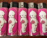 Vintage Cherub Doll Lighters Set of 5 Electronic Refillable Butane Pink - $15.79