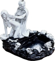 Death &amp; Love Skull Beauty Girl Figurine Resin Cigarette Ashtray Home Tab... - £29.88 GBP