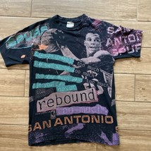 Vintage NBA San Antonio Spurs David Robinson single stitch T Shirt Black Large L - £139.88 GBP