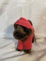 2014 American Girl Pet Chocolate Chip Brown Lab Posable Dog  w jacket VGC - $11.39