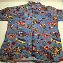 Reyn Spooner Men&#39;s Hawaiian Shirt Blue Route 66 Joe Kealoha&#39;s Wonder Gas Size L - £55.03 GBP