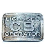 Vtg 1970&#39;s Licensed C B Operator Belt Buckle 3 1/4&quot; x 2 3/8&quot; CB Radio - $9.85