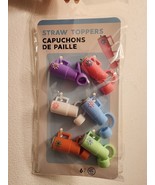 6 Pack Silicone Straw Topper Mini-cup - $5.68