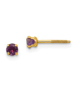 14k Madi K 3mm Amethyst Earrings GK113 - $103.55