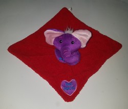 Petco Big Hugs Elephant Plush Lovey Dog Pet Toy Squeaker Red Purple Fleece - £11.90 GBP