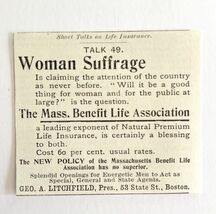Mass Life Benefit Womens Suffrage 1894 Advertisement Victorian Insurance... - $19.99