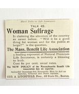 Mass Life Benefit Womens Suffrage 1894 Advertisement Victorian Insurance... - $28.18 CAD
