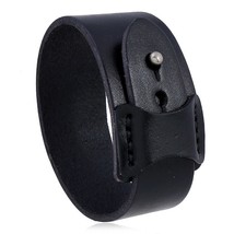 Fashion Wide Genuine Leather Bracelet Brown Black Wide Cuff Bracelets Bangles Vi - £13.26 GBP