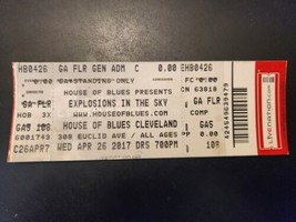 Explosions in the Sky Ticket 2017 house of blues cleveland wook hippie untorn - £14.85 GBP