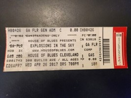 Explosions in the Sky Ticket 2017 house of blues cleveland wook hippie untorn - $18.86