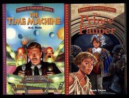 lot of TWO - TREASURY of ILLUSTRATED CLASSICS - Time Machine - Prince &amp; ... - $3.91