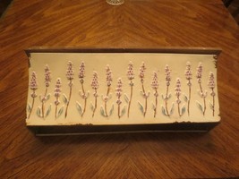 Metal Shelf with Lavendar Flowers and wood top Large  Distressed Look - £7.71 GBP