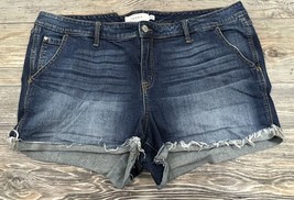 Torrid Denim Shorts Size 24 Frayed High Rise Medium Wash, Frayed, Stretchy - £14.02 GBP