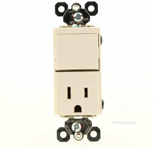 P&amp;S TM818-LACC Single Pole Switch Outlet 15A 120V L. Almond - $9.68