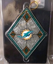 Miami Dolphins Stained Art Glass Christmas Ornament 2009 NFL 3x4 - $27.88