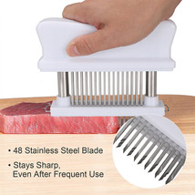 Meat Tenderizer W/ 48 Stainless Steel Ultra Sharp Needle Blades Kitchen Bbq Tool - £26.95 GBP