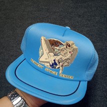 Vintage Kennedy Space Center Trucker Hat Blue Mesh Back Snap Back - £18.52 GBP