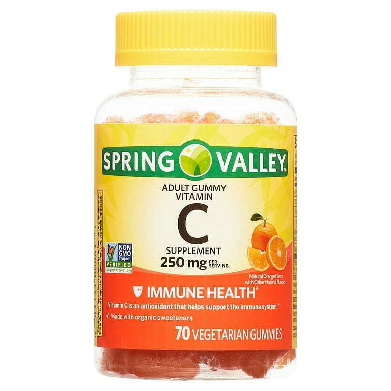 Spring Valley Non GMO Vitamin C Vegetarian Gummies, Orange, 250 mg, 70 Count - £26.65 GBP