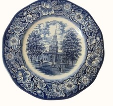 Liberty Blue Dinner Plate Staffordshire Ironstone Independence Hall 1975 - 1981 - £12.62 GBP