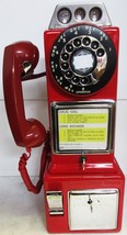 Automatic Electric Three Slot Red Pay Telephone 1950&#39;s Operational Red Coil - £866.38 GBP