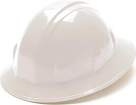 White High Density Polyethylene Hard Hat with Full Brim - Industrial Saf... - $35.59