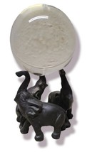 ￼ Beautiful Cast Metal Elephant Crystal Ball Holder - 4.5x4.5x8&quot; Tall - $1,252.01 MXN
