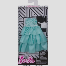 Barbie Fashion Complete Looks Mint Polka Dot Ruffle Gown - £16.52 GBP