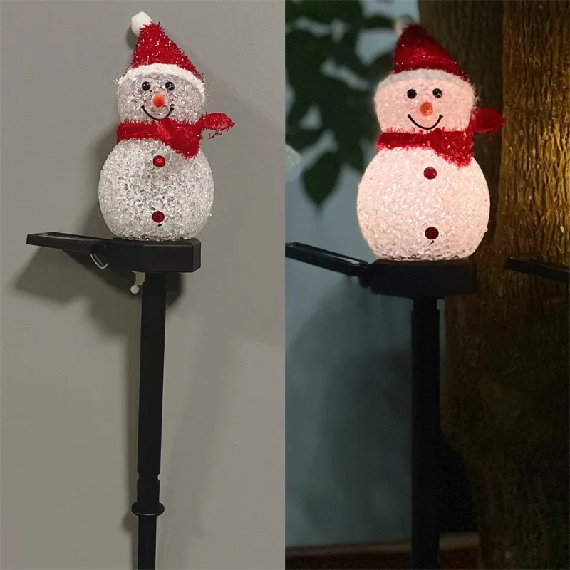 Christmas Decoration Upgrade Snowman Solar Garden Lights Outdoor Waterproof Lawn - £66.09 GBP