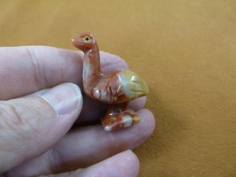 (Y-OST-28) little red tan OSTRICH SOAPSTONE figurine PERU bird I love os... - $8.59