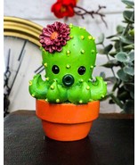 Ebros Octoprickles Octopus Faux Succulent Cactus W/ Flower In A Pot Mini... - $298.35 MXN
