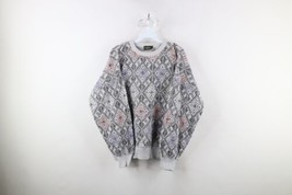 Vtg 90s Streetwear Womens XL Pastel Fair Isle Snowflake Knit Crewneck Sweater - $54.40