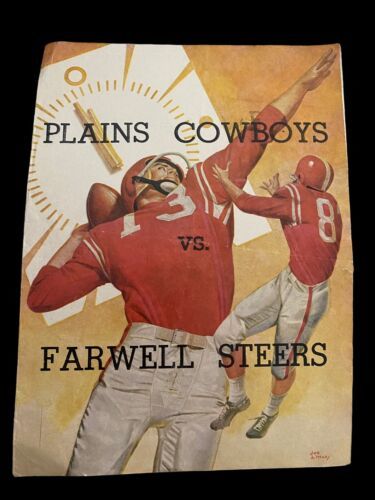 Plains Cowboys vs Farwell Steers Texas High School Football Program Coke... - $22.29