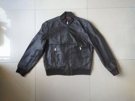 D.A.R.K Men&#39;s Leather Bomber Jacket $199 WORLDWIDE SHIPPING - $106.92