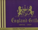 England Grille Coffee Shop Restaurant Menu Eugene Oregon 1960&#39;s - $34.63