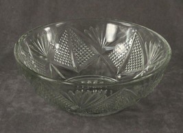 Vintage EAPG SMITH Glass Pineapple Pattern Diamond Fan 3&quot; Shallow 8&quot; Wide Bowl - £10.80 GBP