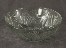 Vintage EAPG SMITH Glass Pineapple Pattern Diamond Fan 3&quot; Shallow 8&quot; Wide Bowl - £10.96 GBP