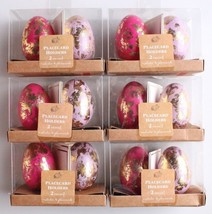 NEW Dozen Decorative Easter Table Pink/Purple Gold Foil Egg Place Card H... - $9.99