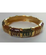 Vintage Gold Tone Enamel Roman Numeral Bangle Bracelet - $32.28 CAD