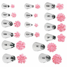 Wilton Drop Flower Tip Decorating Tips New LG XLG Sizes Cake Icing 2C, 2D, 1F, - £1.54 GBP+