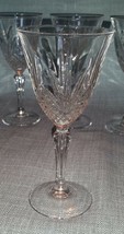 CRYSTAL WINE GLASS GOBLETS- FANS and DIAMOND PATTERN- 6 1/2&quot; Tall -Set o... - £7.95 GBP