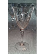 CRYSTAL WINE GLASS GOBLETS- FANS and DIAMOND PATTERN- 6 1/2&quot; Tall -Set o... - $13.64 CAD