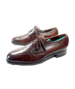 Men Dress Shoe Brown Size 9 VINTAGE FLORSHEIM Leather Lace Up Apron Toe Hipster - £35.88 GBP