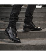 Handmade men leather boots, Men black ankle boots, Men fashion style bla... - $3,368.10 MXN+