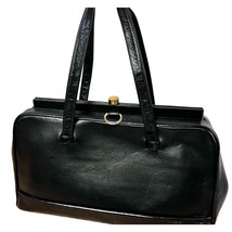 Zenith X-Large bag Purse handbag Black Pebbled Leather VTG Satchel 1960s... - $1,651.42 MXN