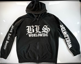 Vintage Black Label Society BLS Worldwide Black Zippered Hoodie XL Zakk ... - $118.78