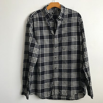 Uniqlo Shirt XL Gray Tart Plaid Fleece Button Down Long Sleeve Collar Ca... - $22.98