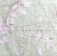 Map Mercer Maine USGS 1982 Topographic Geological 1:24000 27x22&quot; TOPO14 - £35.96 GBP